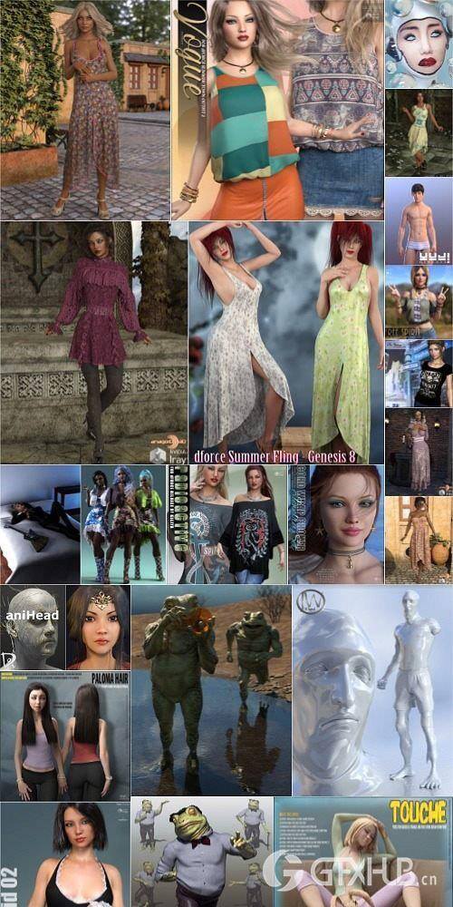 Daz3D Poser 2020年7月模型合集.5 Daz3D Poser Bundle 5 July 2020
