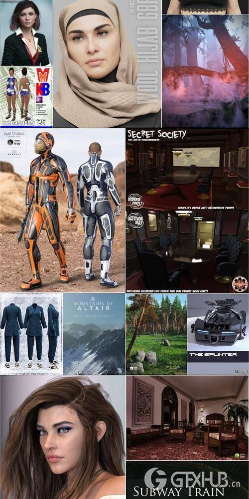 Daz3D Poser 2020年7月模型合集.6 Daz3D Poser Bundle 6 July 2020