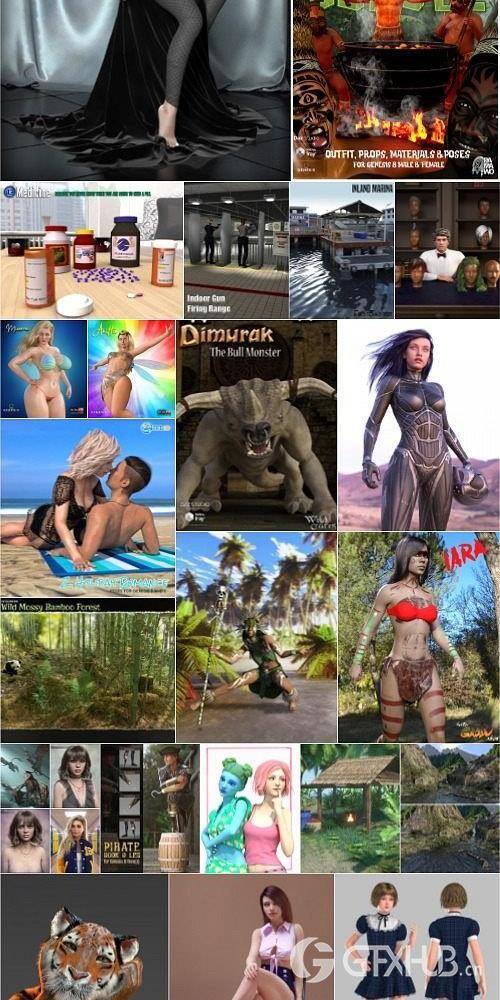 Daz3D Poser 2020年7月模型合集.7 Daz3D Poser Bundle 7 July 2020