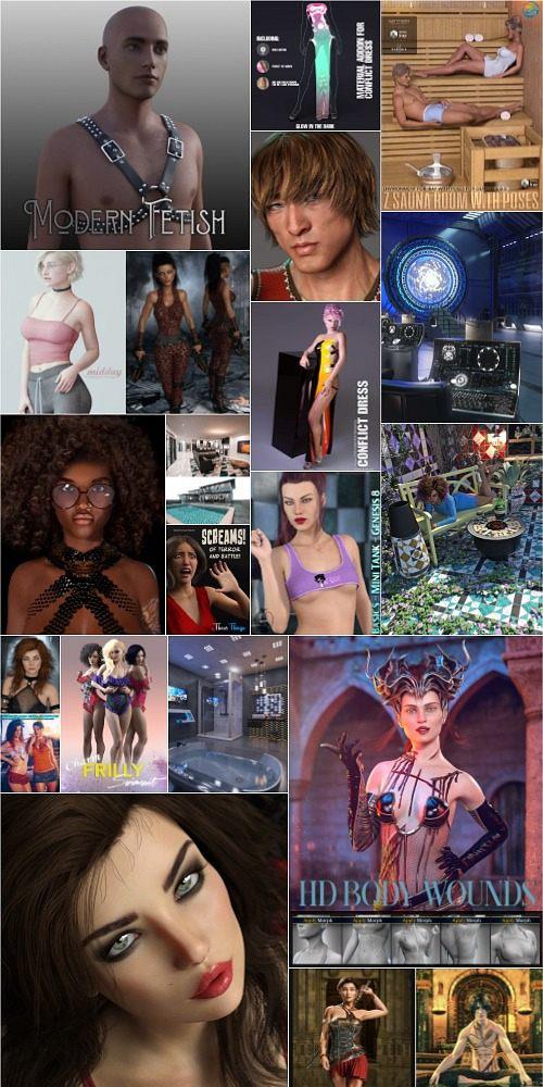 Daz3D Poser 2020年8月模型合集.2 Daz3D Poser Bundle 2 August 2020
