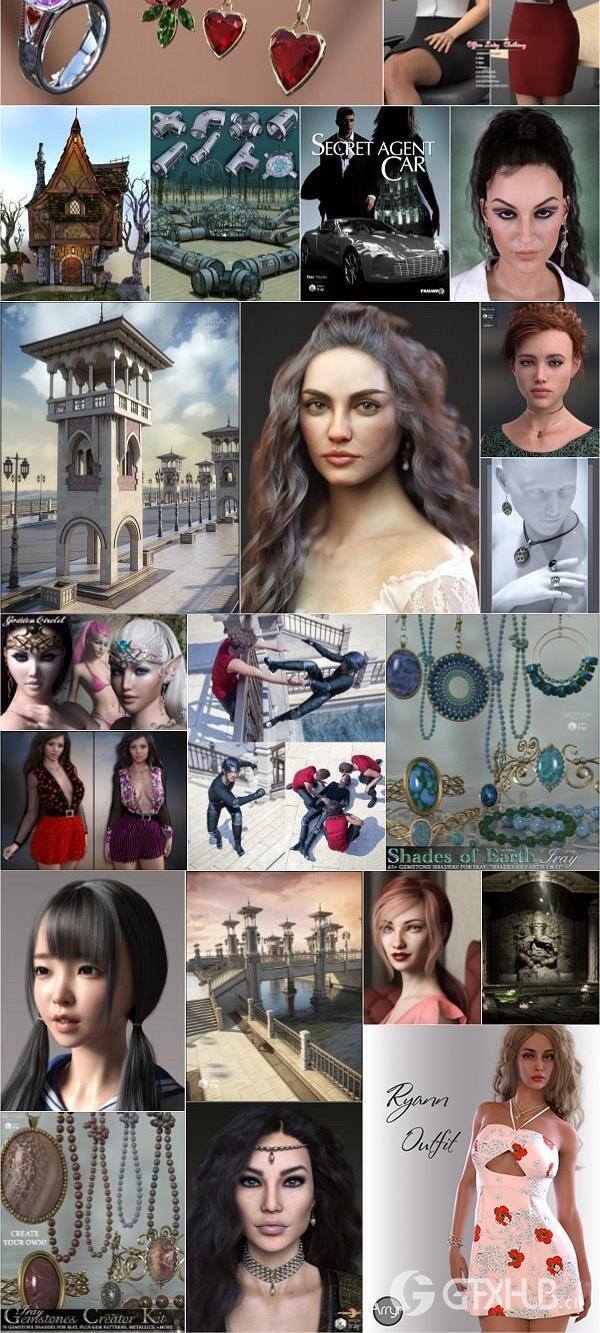 Daz3D Poser 2020年8月模型合集.4 Daz3D Poser Bundle 4 August 2020