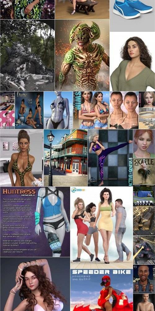 Daz3D Poser 2020年8月模型合集.6 Daz3D Poser Bundle 6 August 2020