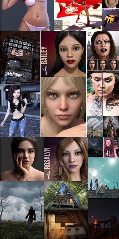 Daz3D Poser 2020年8月模型合集.6 Daz3D Poser Bundle 6 August 2020