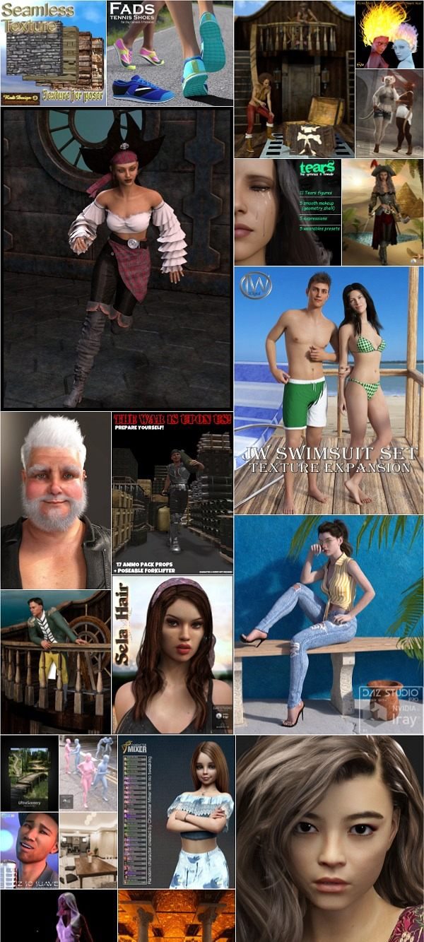 Daz3D Poser 2020年9月模型合集.6 Daz3D Poser Bundle 6 September 2020