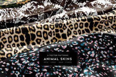 6个动物皮矢量图案 6 Animal Skins Vector Patterns