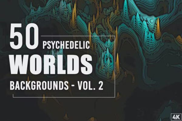50个迷幻世界背景 50 Psychedelic Worlds Backgrounds – Vol. 2 - GFXHUB