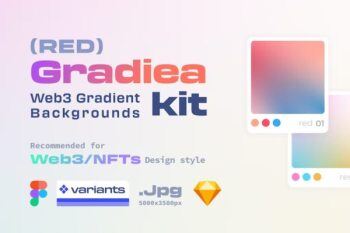 渐变背景（红色版）Gradiea Kit – Web 3 Gradient Backgrounds (Red Ver)