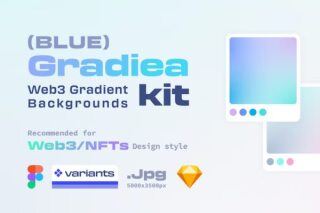 渐变背景（蓝色版）Gradiea Kit – Web3 Gradient Backgrounds (Blue Ver)