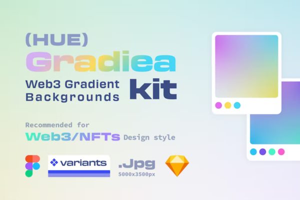 渐变背景 Gradiea Kit - Web3 Gradient Backgrounds (Hue Ver)