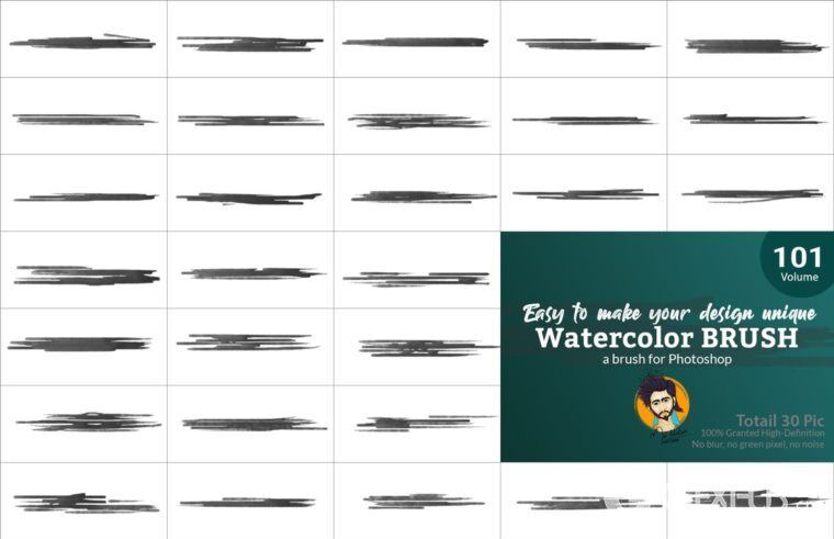 Photoshop水彩画笔套装 Watercolor Brush Bundle Vl 03