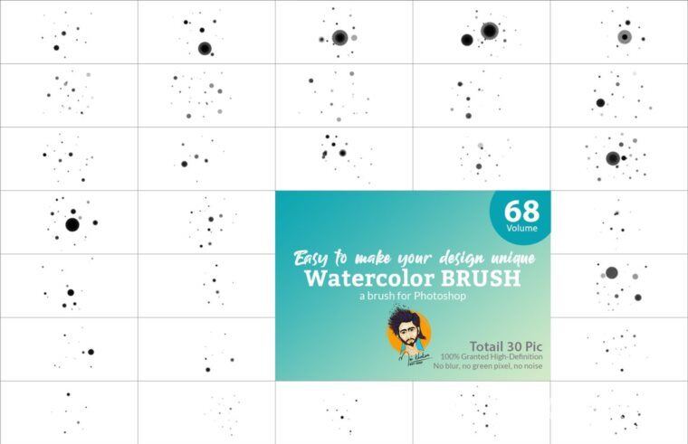 Photoshop水彩画笔套装 Watercolor Brush Bundle Vl 03