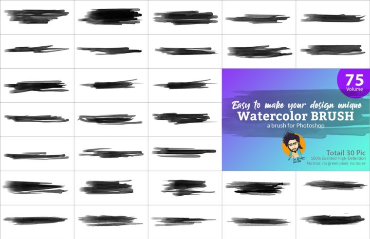 Photoshop水彩画笔套装 Watercolor Brush Bundle Vl 03