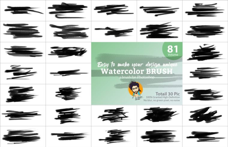 Photoshop水彩画笔套装 Watercolor Brush Bundle Vl 03