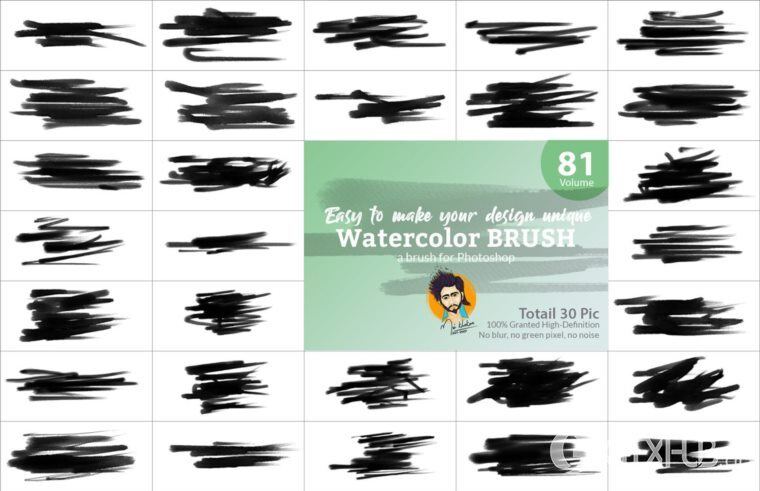 Photoshop水彩画笔套装 Watercolor Brush Bundle Vl 03