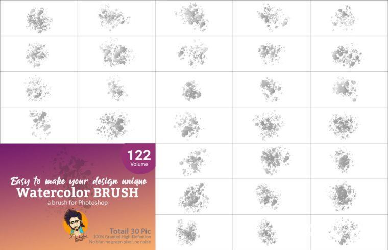 Photoshop水彩画笔套装 Watercolor Brush Bundle Vl 06