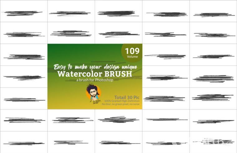 Photoshop水彩画笔套装 Watercolor Brush Bundle Vl 06