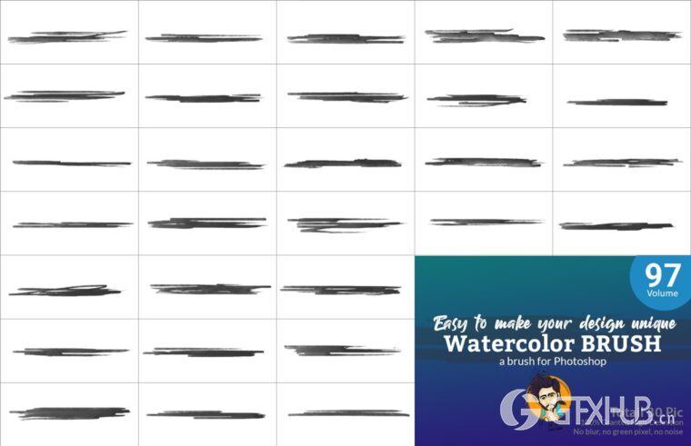 Photoshop水彩画笔套装 Watercolor Brush Bundle Vl 06