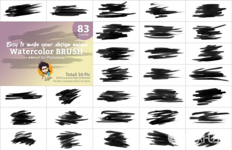 Photoshop水彩画笔套装 Watercolor Brush Bundle Vl 06