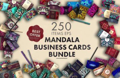 250个EPS矢量正面和背面捆绑精美名片 Business cards bundle
