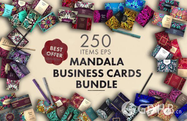 250个EPS矢量正面和背面捆绑精美名片 Business cards bundle