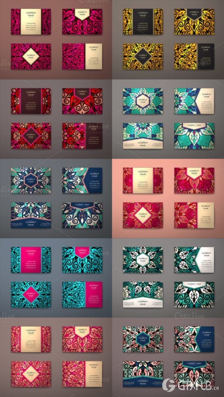 250个EPS矢量正面和背面捆绑精美名片 Business cards bundle