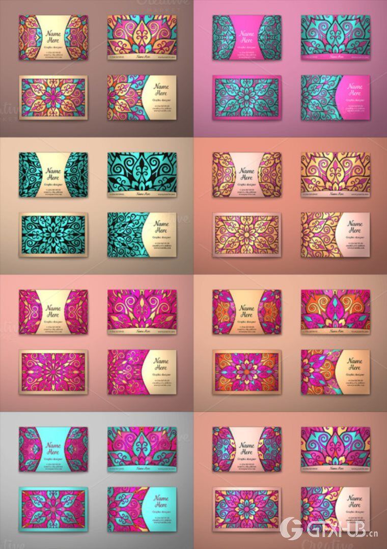 250个EPS矢量正面和背面捆绑精美名片 Business cards bundle