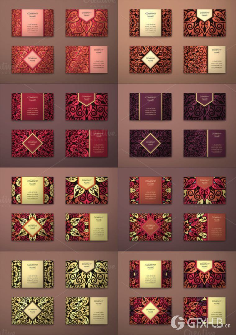 250个EPS矢量正面和背面捆绑精美名片 Business cards bundle