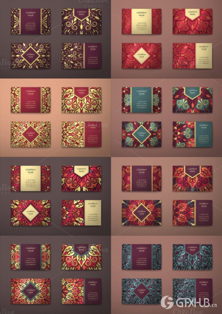 250个EPS矢量正面和背面捆绑精美名片 Business cards bundle