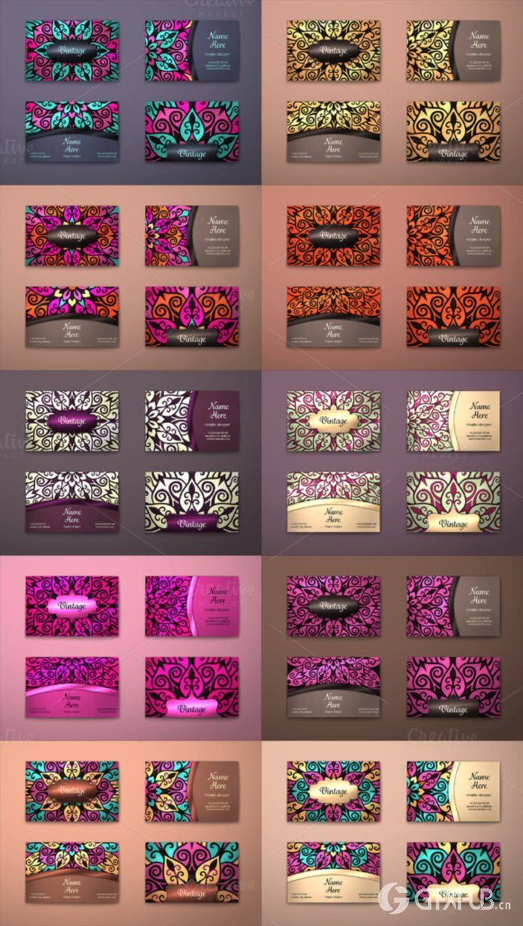 250个EPS矢量正面和背面捆绑精美名片 Business cards bundle