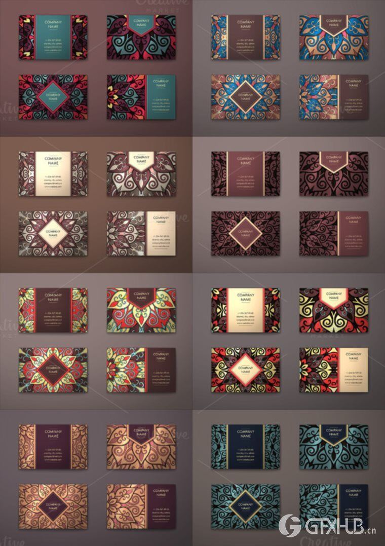 250个EPS矢量正面和背面捆绑精美名片 Business cards bundle