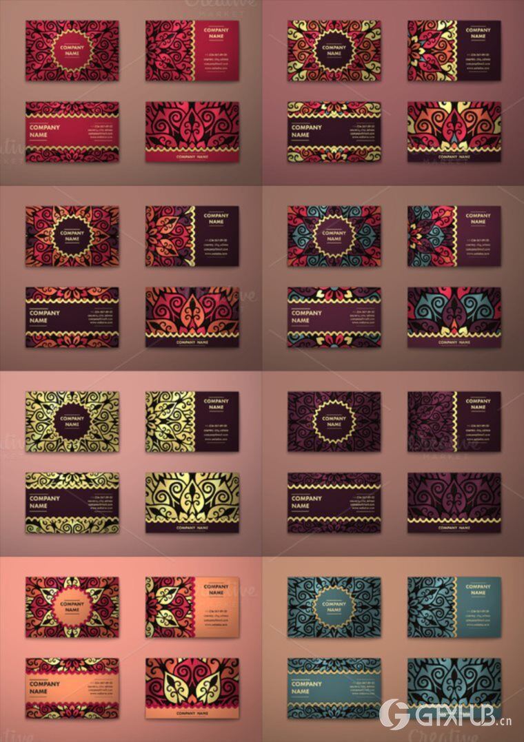 250个EPS矢量正面和背面捆绑精美名片 Business cards bundle