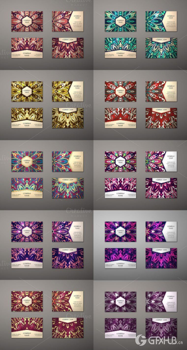 250个EPS矢量正面和背面捆绑精美名片 Business cards bundle