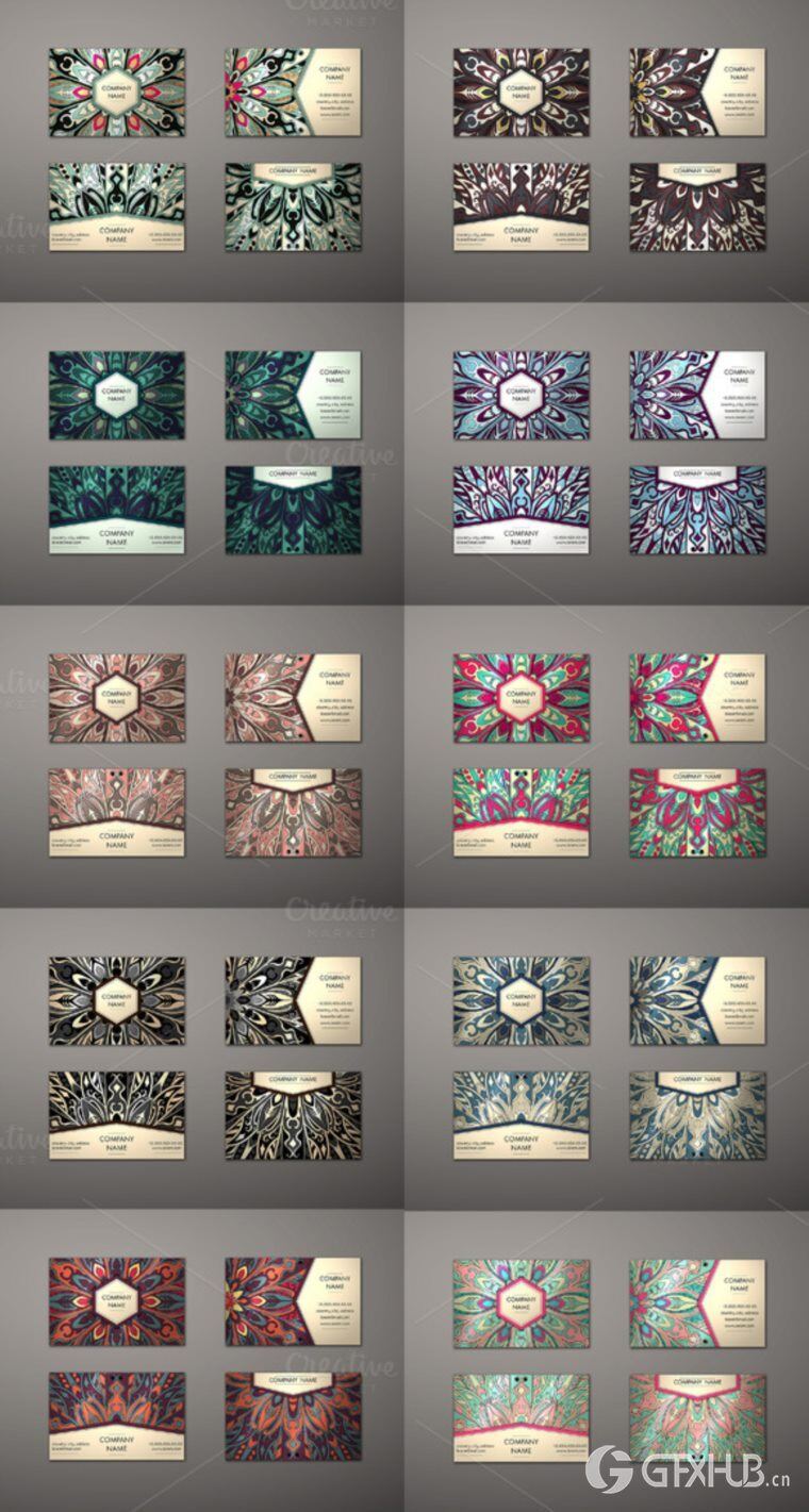 250个EPS矢量正面和背面捆绑精美名片 Business cards bundle