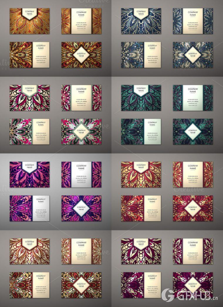 250个EPS矢量正面和背面捆绑精美名片 Business cards bundle