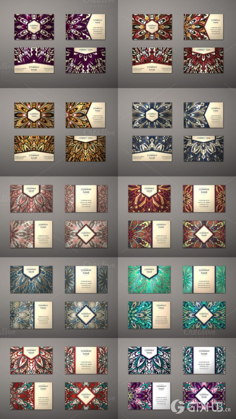 250个EPS矢量正面和背面捆绑精美名片 Business cards bundle