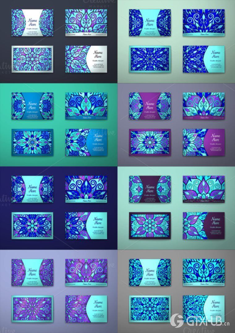 250个EPS矢量正面和背面捆绑精美名片 Business cards bundle