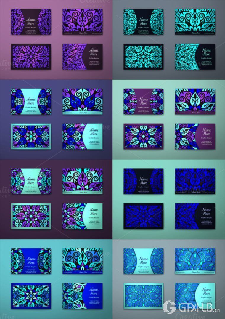 250个EPS矢量正面和背面捆绑精美名片 Business cards bundle