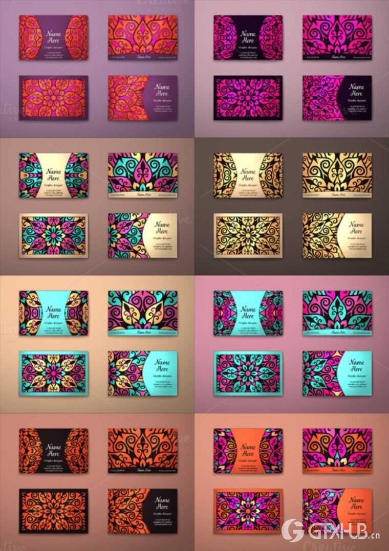 250个EPS矢量正面和背面捆绑精美名片 Business cards bundle