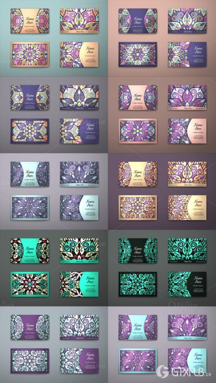 250个EPS矢量正面和背面捆绑精美名片 Business cards bundle