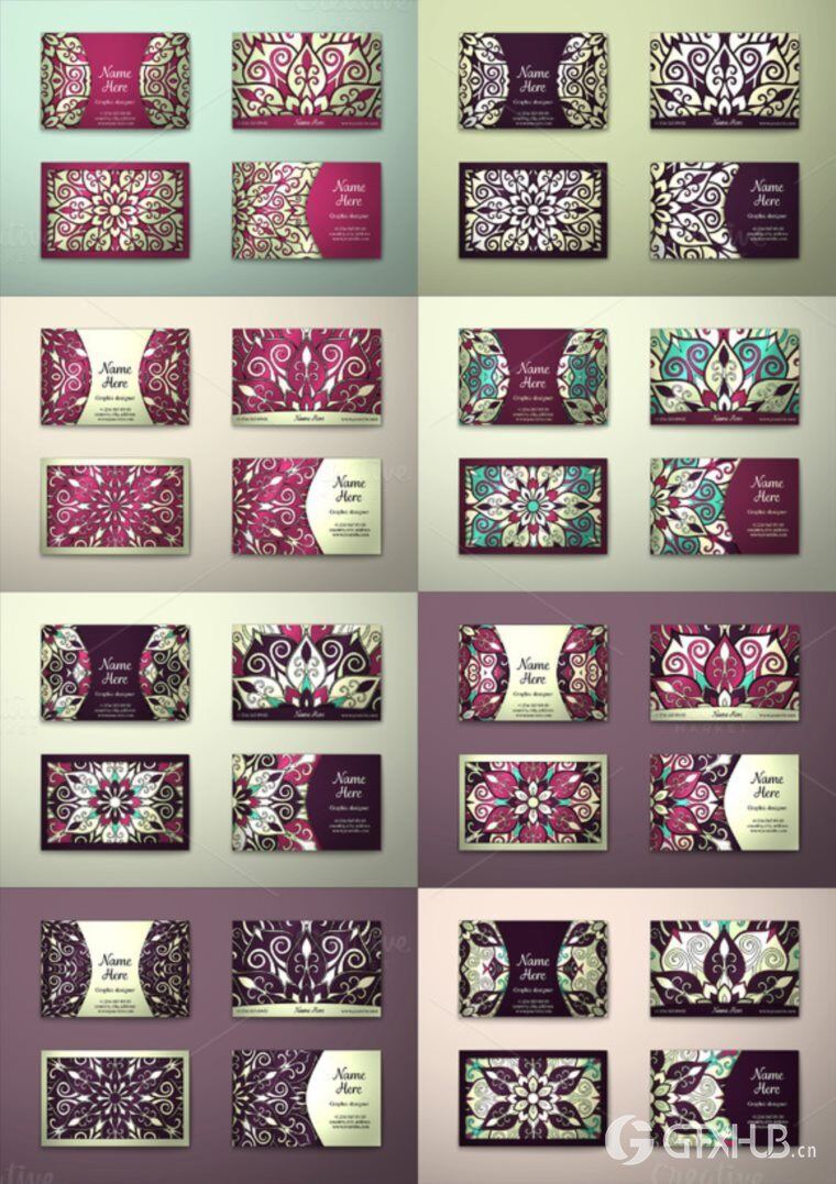 250个EPS矢量正面和背面捆绑精美名片 Business cards bundle