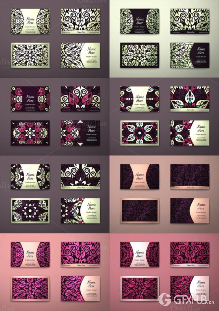 250个EPS矢量正面和背面捆绑精美名片 Business cards bundle