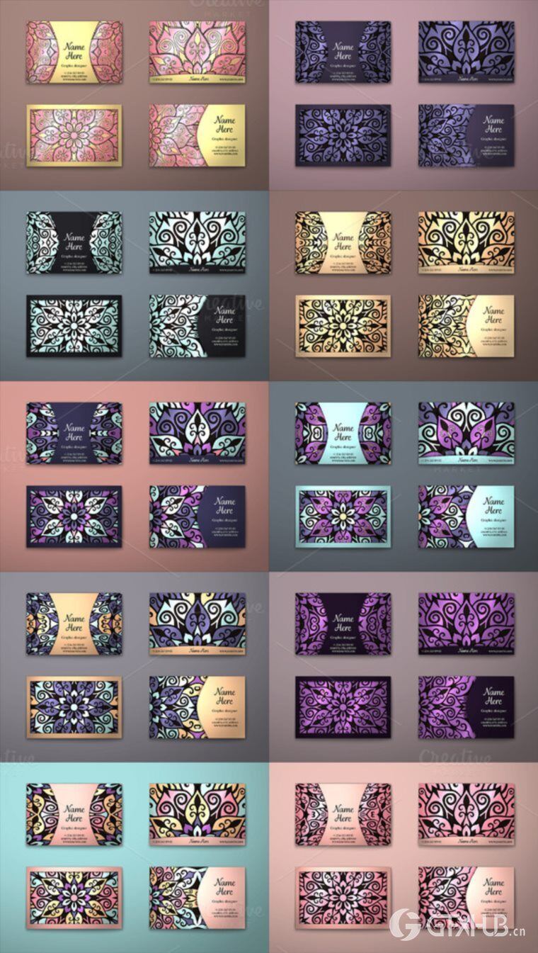 250个EPS矢量正面和背面捆绑精美名片 Business cards bundle