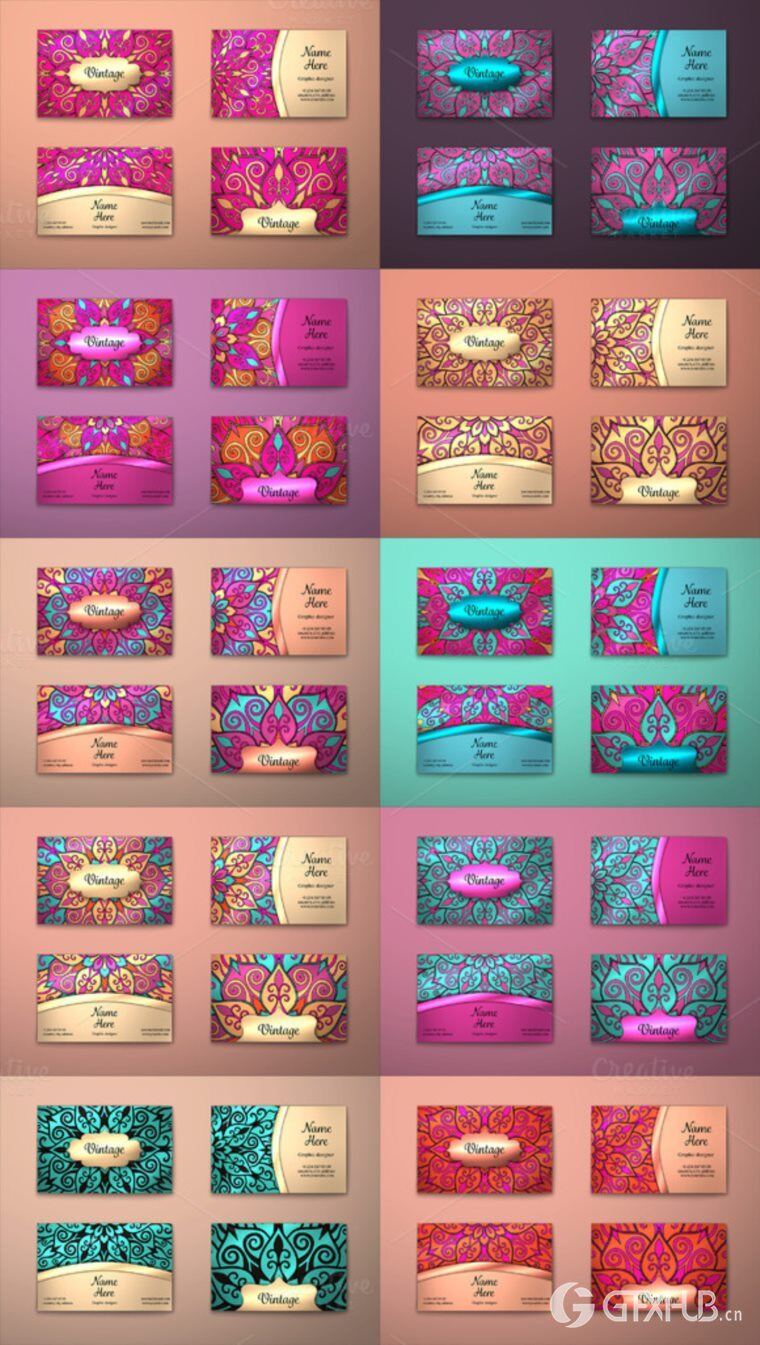 250个EPS矢量正面和背面捆绑精美名片 Business cards bundle