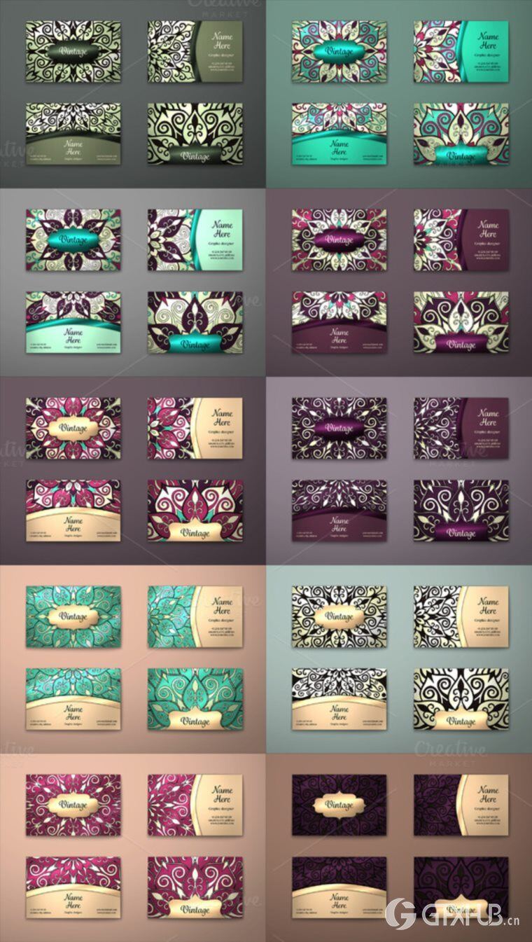 250个EPS矢量正面和背面捆绑精美名片 Business cards bundle