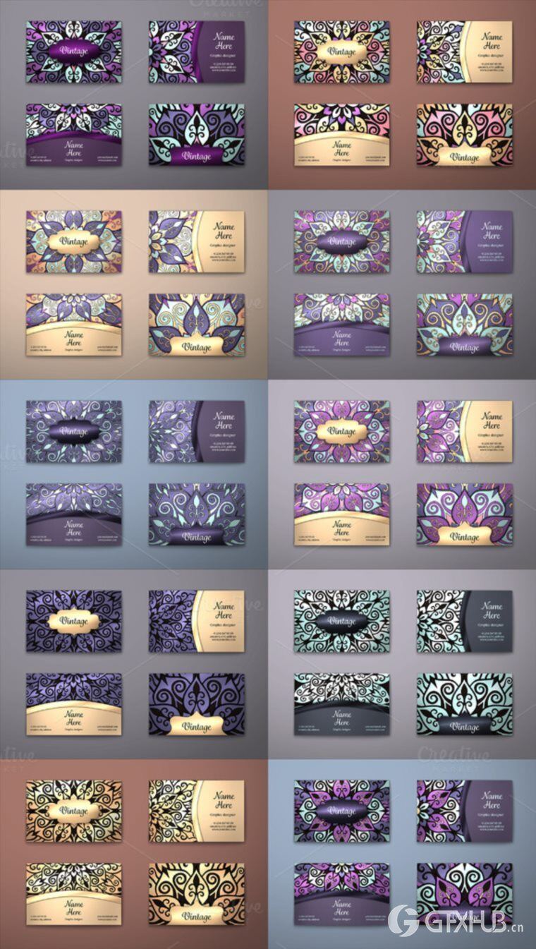 250个EPS矢量正面和背面捆绑精美名片 Business cards bundle