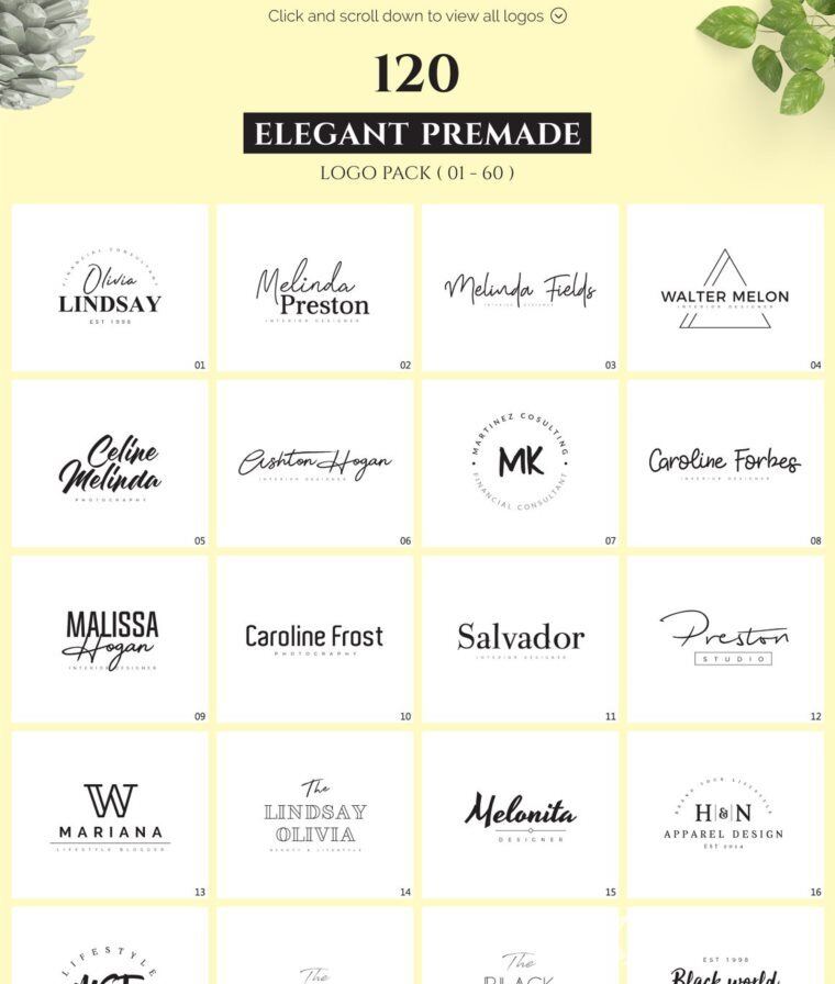 640个预制logo商标超级捆绑包 640 Premade Logos Mega Bundle