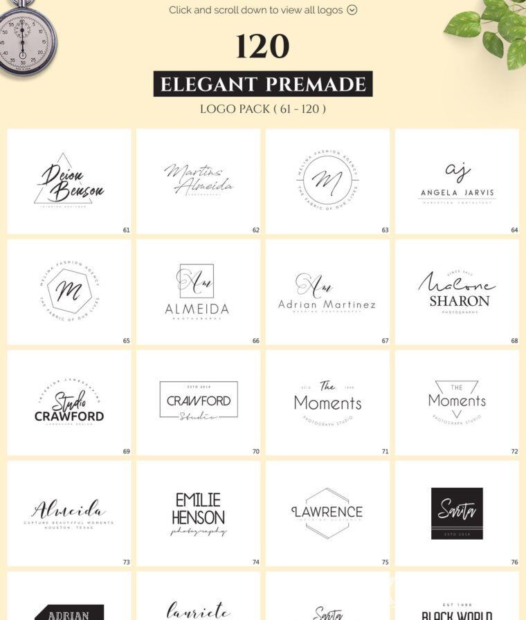 640个预制logo商标超级捆绑包 640 Premade Logos Mega Bundle