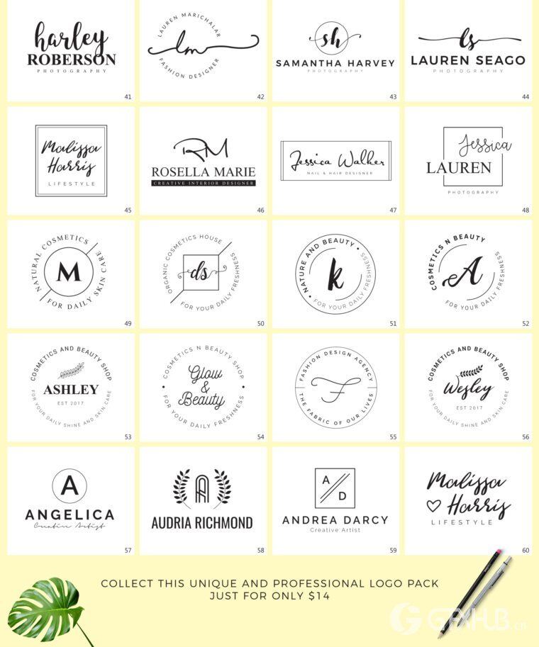 640个预制logo商标超级捆绑包 640 Premade Logos Mega Bundle