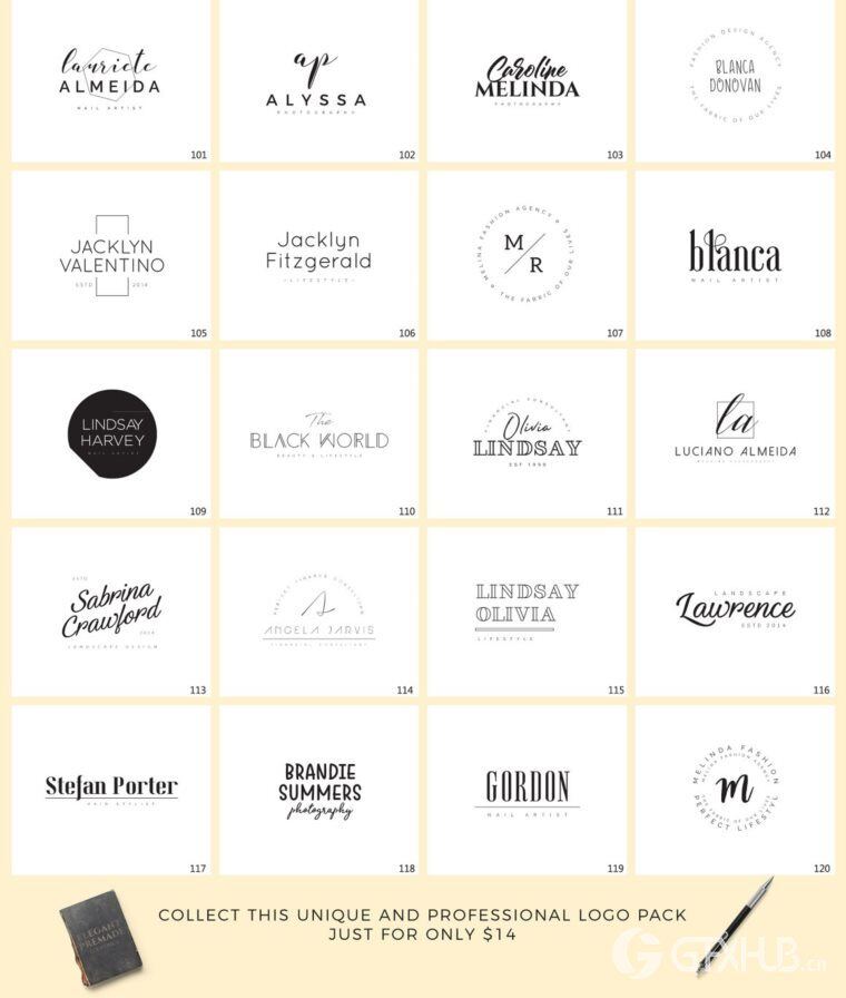 640个预制logo商标超级捆绑包 640 Premade Logos Mega Bundle