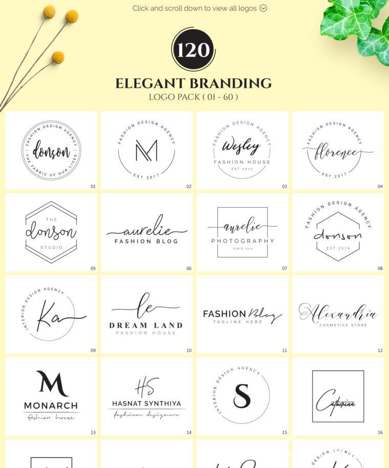 640个预制logo商标超级捆绑包 640 Premade Logos Mega Bundle